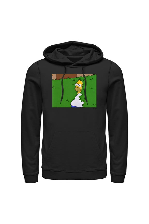 Men's The Simpsons Homer Bush  Pull Over Hoodie Black Small