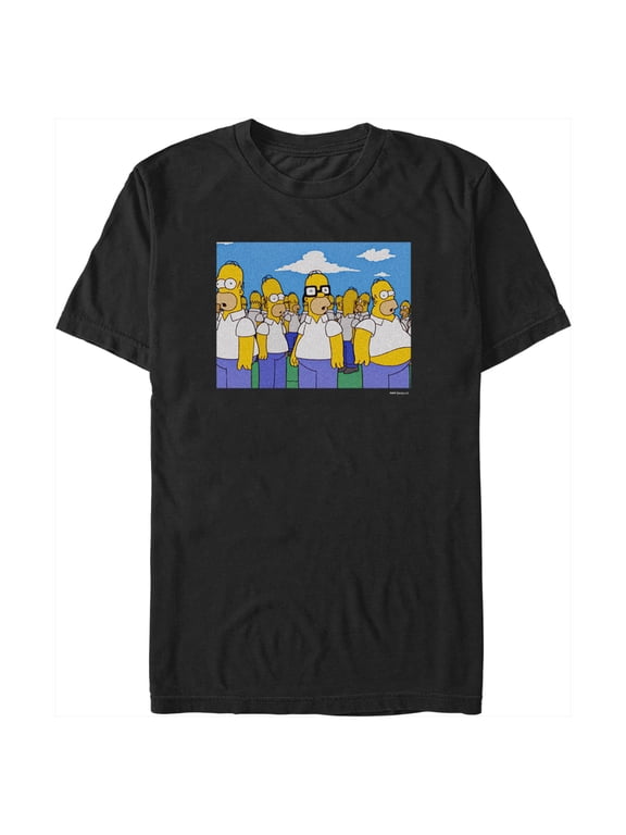 Men's The Simpsons Homer Clones Graphic Tee Black Large