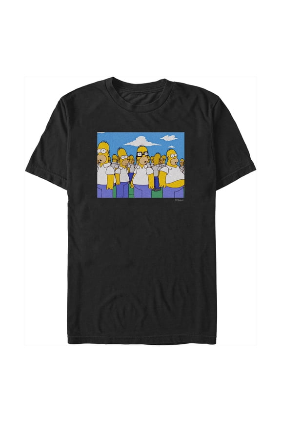 Men's The Simpsons Homer Clones Graphic Tee Black Small