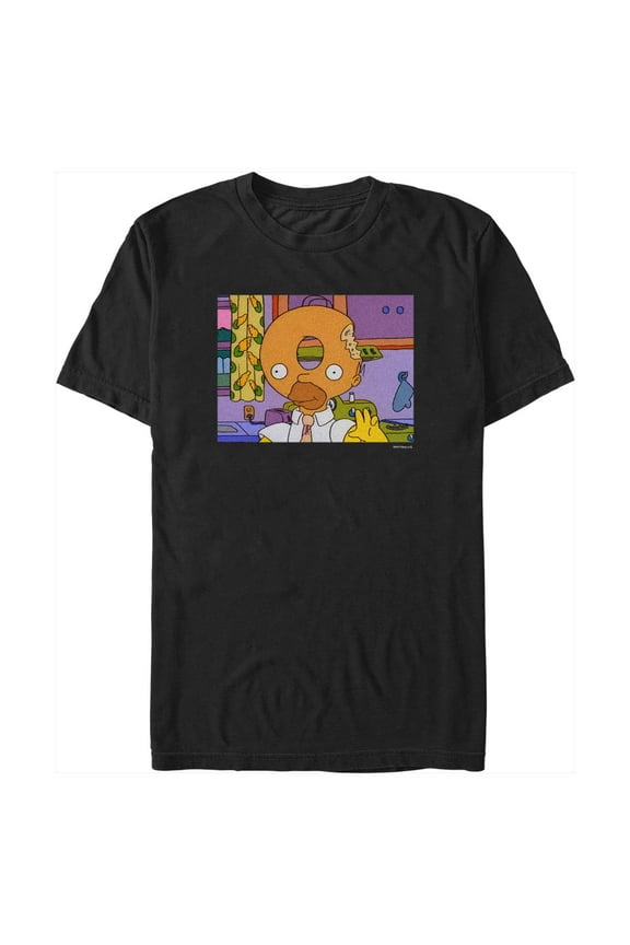 Men's The Simpsons Homer Donut Head Graphic Tee Black 2X Large