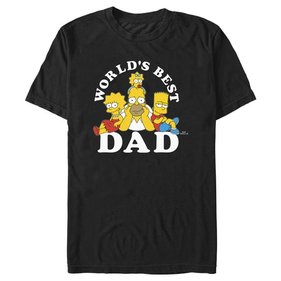 Men's The Simpsons Homer Family World's Best Dad Graphic Tee Black Large