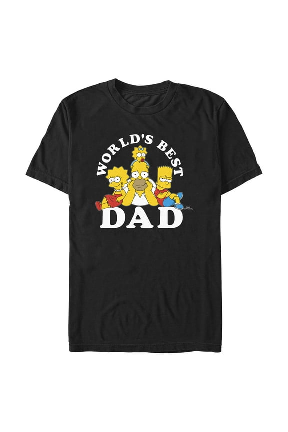Men's The Simpsons Homer Family World's Best Dad Graphic Tee Black X Large