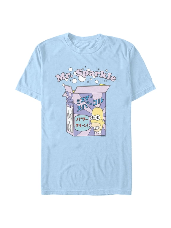 Men's The Simpsons Homer Mr. Sparkle Box Graphic Tee Light Blue Small