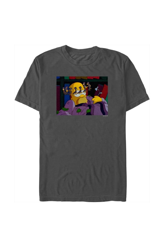 Men's The Simpsons Homer Seeing Stars Graphic Tee Charcoal 2X Large