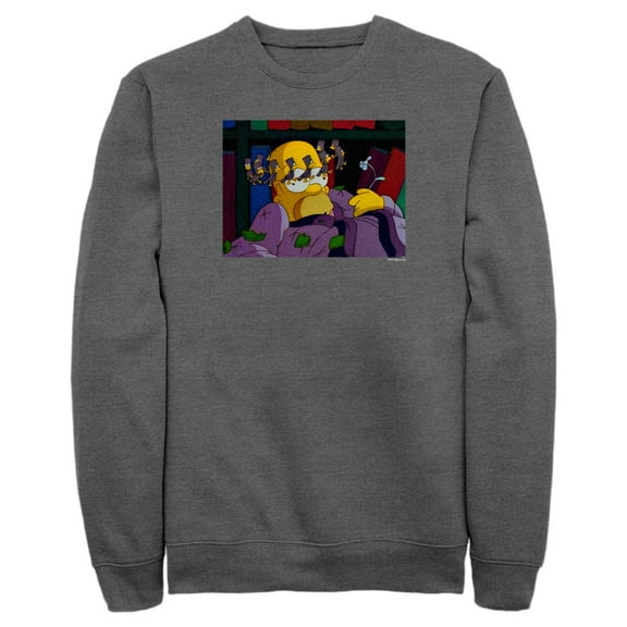 Men's The Simpsons Homer Seeing Stars  Sweatshirt Charcoal Heather Large