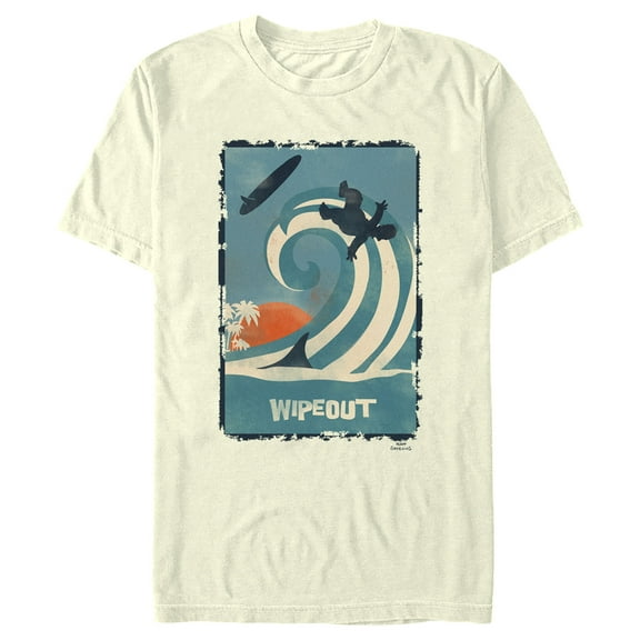 Men's The Simpsons Homer Wipeout Poster  Graphic Tee Beige Medium