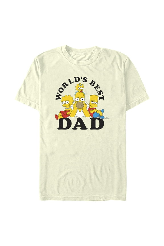 Men's The Simpsons Homer World's Best Dad Graphic Tee Beige Large