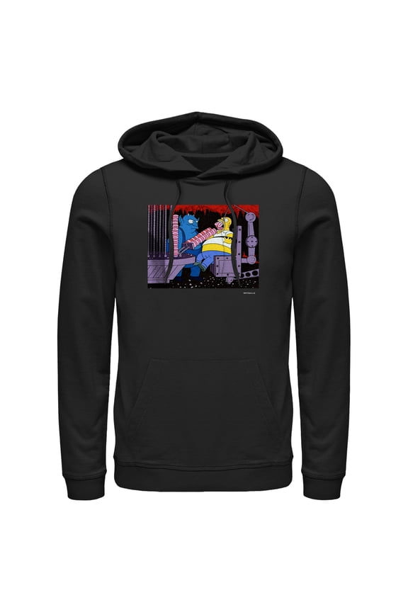 Men's The Simpsons Homer and the Devil Pull Over Hoodie Black Medium