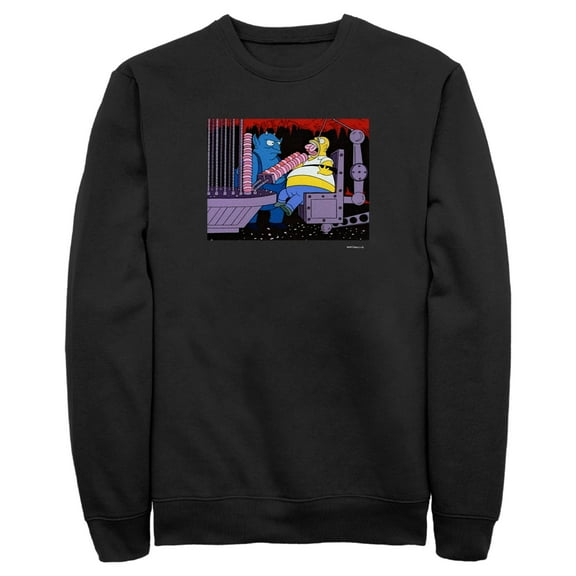 Men's The Simpsons Homer and the Devil  Sweatshirt Black Large
