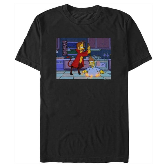 Men's The Simpsons Homer in Hell  Graphic Tee Black Large
