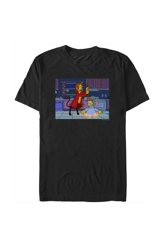 Men's The Simpsons Homer in Hell  Graphic Tee Black Large