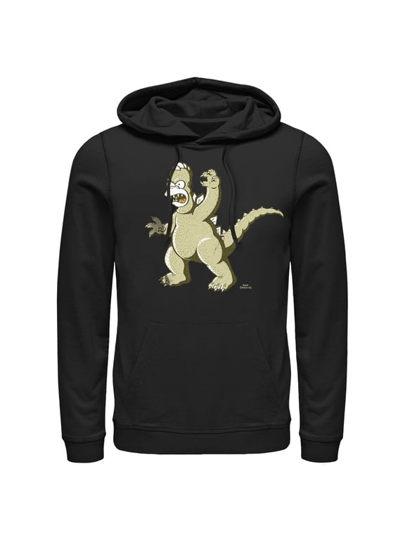 Men's The Simpsons Homerzilla Pull Over Hoodie Black 3X Large