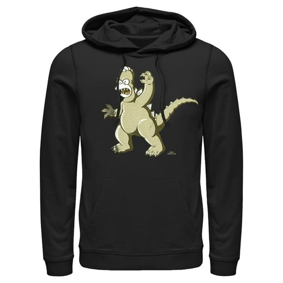 Men's The Simpsons Homerzilla Pull Over Hoodie Black Medium