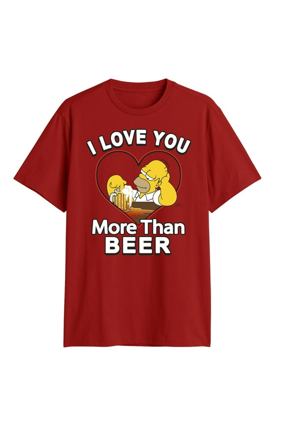 Men's The Simpsons I Homer You More Than Beer Graphic T-Shirt