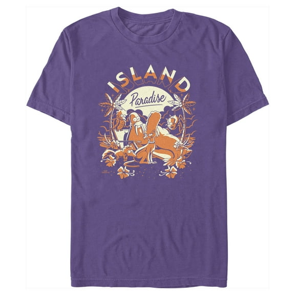 Men's The Simpsons Island Paradise  Graphic Tee Purple 2X Large