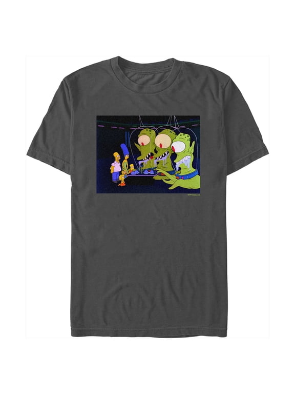 Men's The Simpsons Kang and Kodos Graphic Tee Charcoal Large