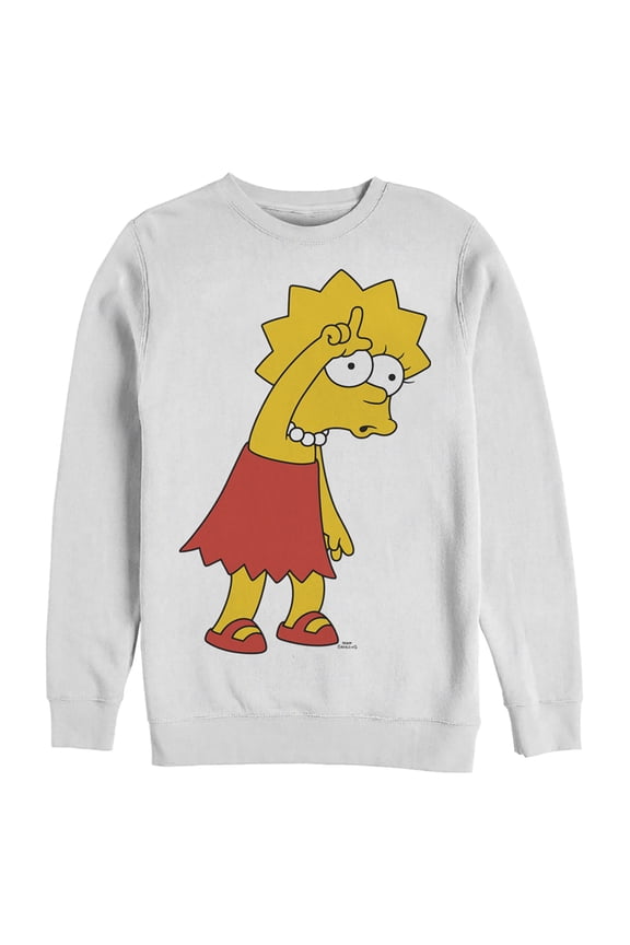 Men's The Simpsons Lisa Loser Sweatshirt White Small