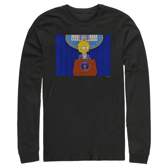 Men's The Simpsons Lisa for President Long Sleeve Shirt Black 2X Large