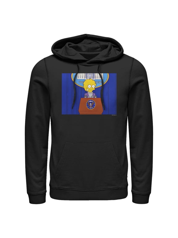 Men's The Simpsons Lisa for President Pull Over Hoodie Black Large