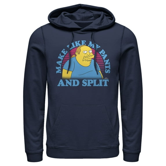 Men's The Simpsons Make Like my Pants and Split Pull Over Hoodie Navy Blue 2X Large