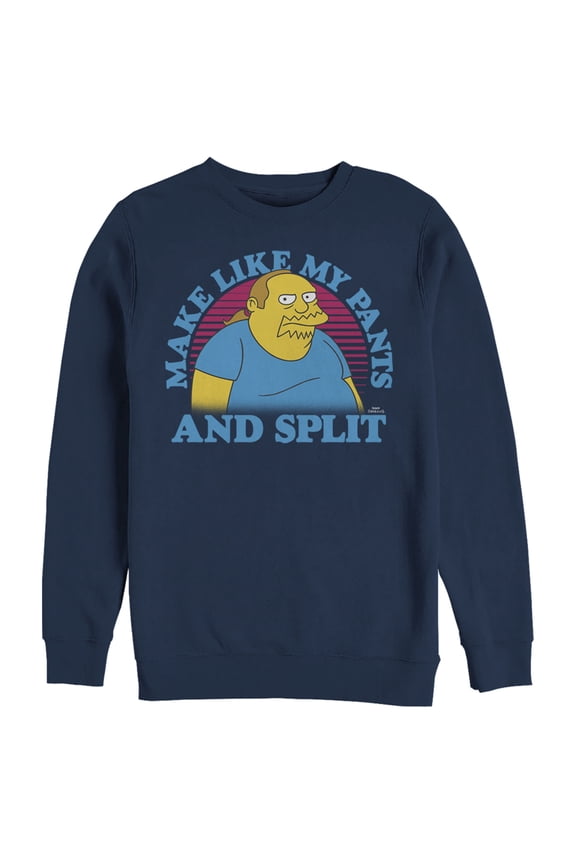 Men's The Simpsons Make Like my Pants and Split Sweatshirt Navy Blue Small