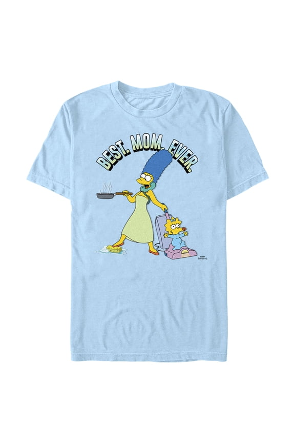 Men's The Simpsons Marge Best. Mom. Ever. Graphic Tee Light Blue Large