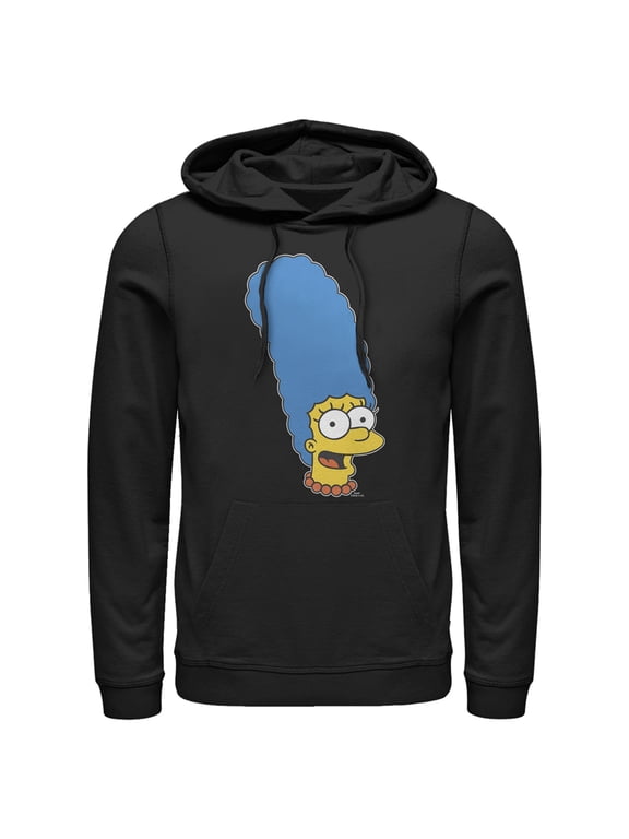 Men's The Simpsons Marge Pull Over Hoodie Black X Large