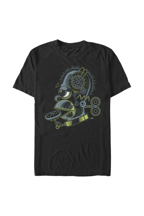 Men's The Simpsons Mechanical Homer Graphic Tee Black 3X Large