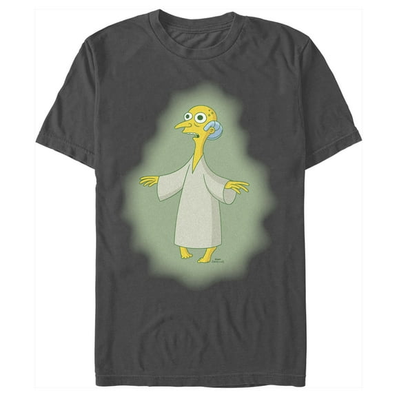 Men's The Simpsons Mr. Burns Alien Graphic Tee Charcoal Large