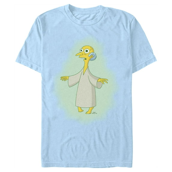 Men's The Simpsons Mr. Burns Alien Graphic Tee Light Blue Small
