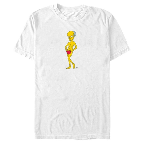 Men's The Simpsons Mr. Burns Fun Heart Graphic Tee White 2X Large