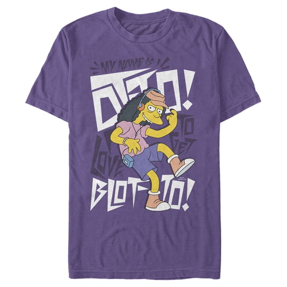 Men's The Simpsons My Name is Otto I Love to Get Blotto Graphic Tee Purple Medium