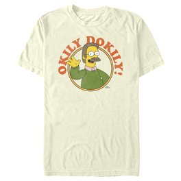Men's The Simpsons Ned Flanders Okily Dokily Graphic Tee Red Large ...