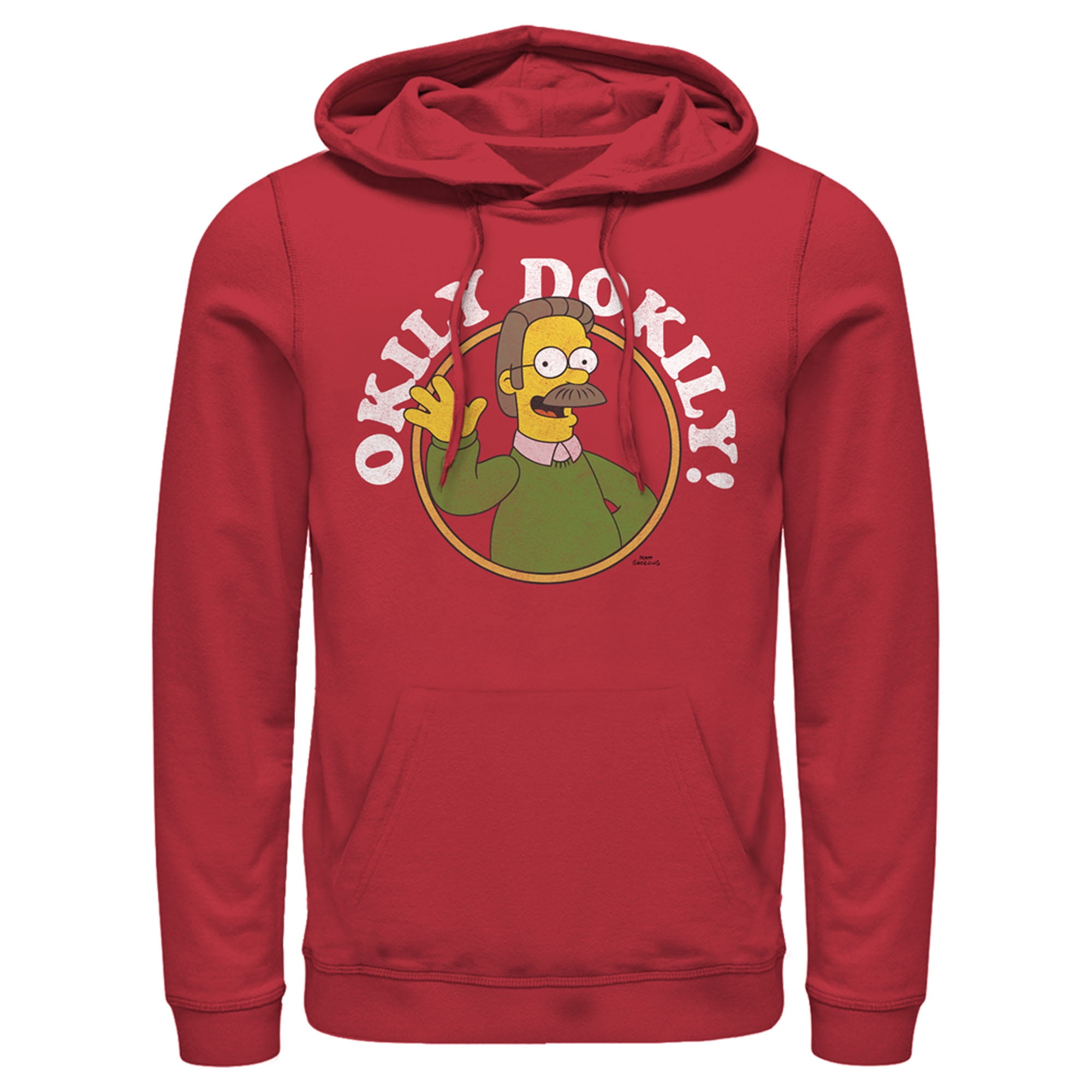 Men's The Simpsons Ned Flanders Okily Dokily Pull Over Hoodie Red X Large -  Walmart.com