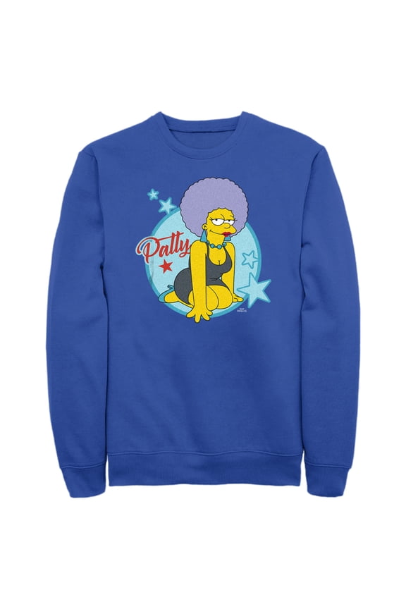 Men's The Simpsons Patty Portrait Sweatshirt Royal Blue 3X Large