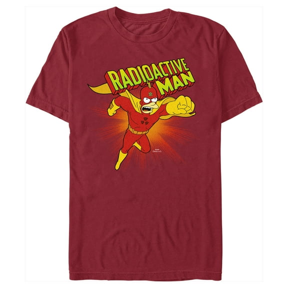 Men's The Simpsons Radioactive Man  Graphic Tee Cardinal Large