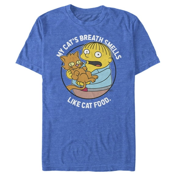 Men's The Simpsons Ralph and His Cat  Graphic Tee Royal Blue Heather X Large