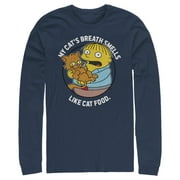 Men's The Simpsons Ralph and His Cat Long Sleeve Shirt Navy Blue X Large