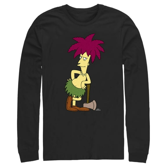 Men's The Simpsons Sideshow Bob Portrait Long Sleeve Shirt Black Medium