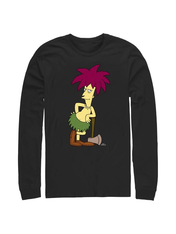 Men's The Simpsons Sideshow Bob Portrait Long Sleeve Shirt Black Medium