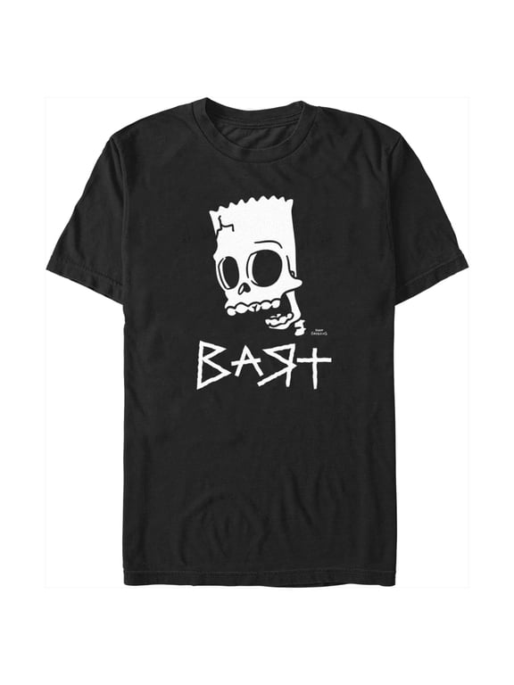 Men's The Simpsons Skeleton Bart Graphic Tee Black 2X Large