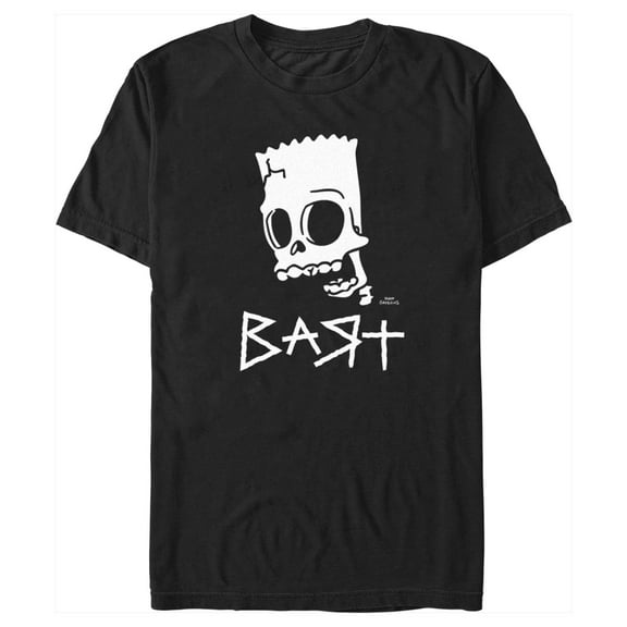 Men's The Simpsons Skeleton Bart Graphic Tee Black Large
