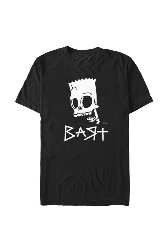 Men's The Simpsons Skeleton Bart Graphic Tee Black Large