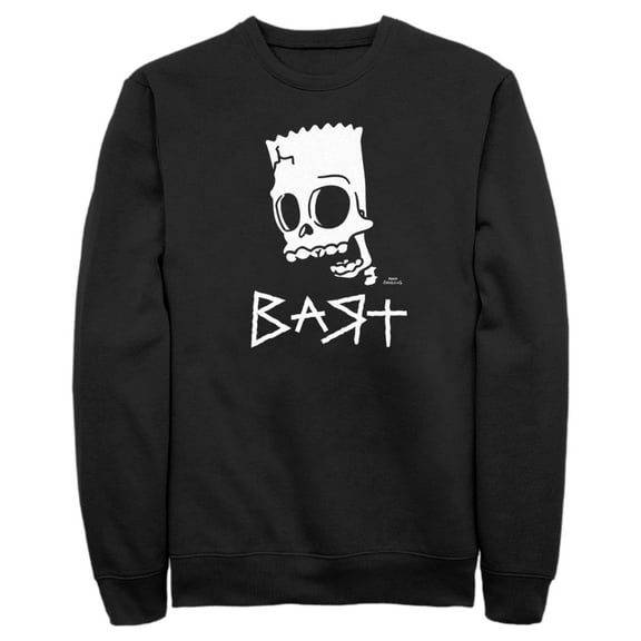 Men's The Simpsons Skeleton Bart  Sweatshirt Black 2X Large