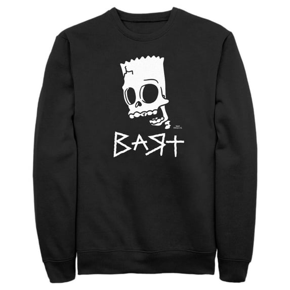 Men's The Simpsons Skeleton Bart Sweatshirt Black 3X Large