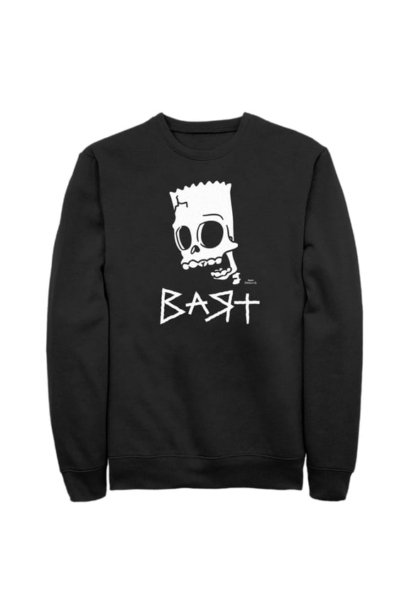 Men's The Simpsons Skeleton Bart Sweatshirt Black Medium
