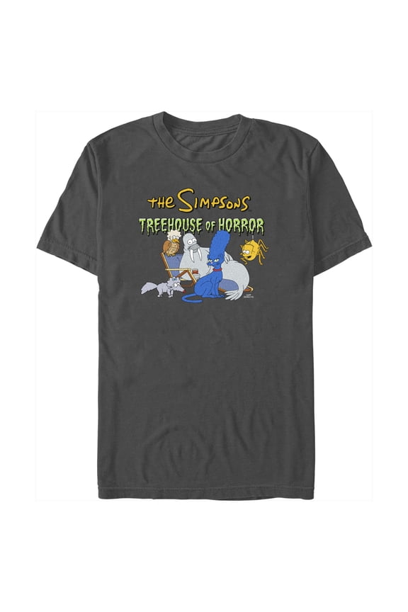 Men's The Simpsons Treehouse of Horror Animals Graphic Tee Charcoal Large