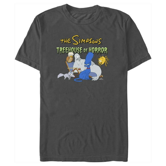 Men's The Simpsons Treehouse of Horror Animals  Graphic Tee Charcoal Medium