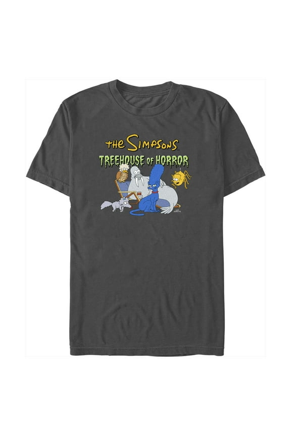 Men's The Simpsons Treehouse of Horror Animals Graphic Tee Charcoal Medium