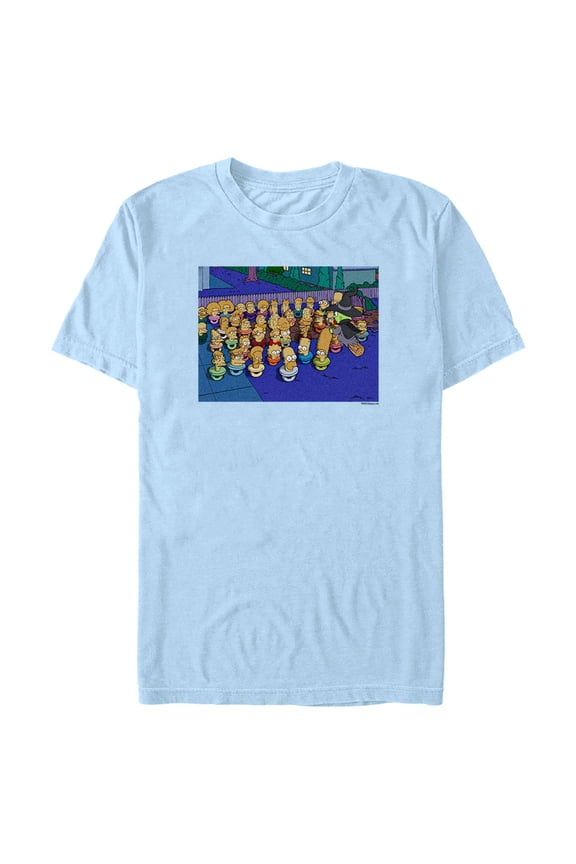 Men's The Simpsons Treehouse of Horror Binkies Scene Graphic Tee Light Blue Large